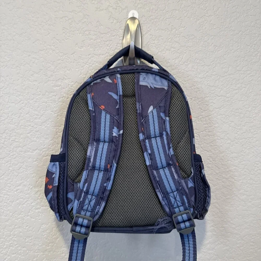 Pottery Barn Backpack Sharks No Monogram Mini Toddler Blue Preschool Blue